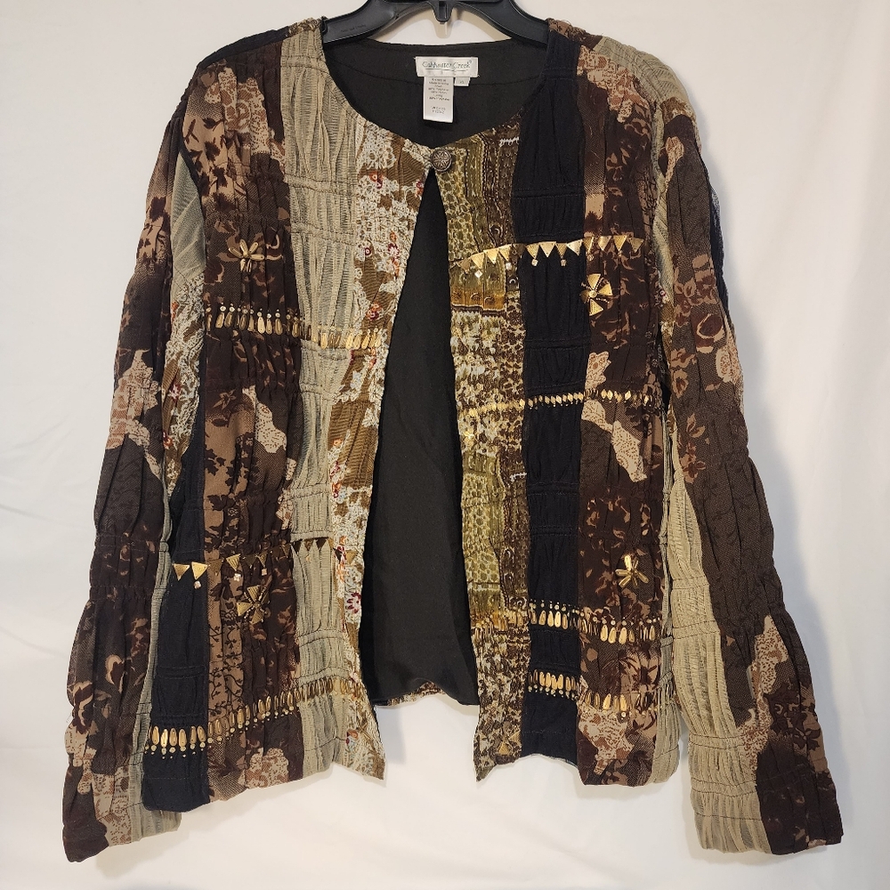 Coldwater Creek Patchwork Blazer SizeXL Boho Cottagecore Fairy Artsy‎ Whimsigoth